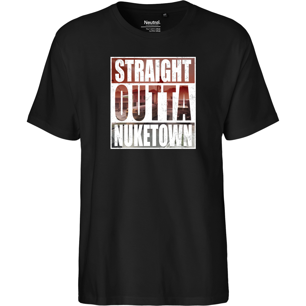Tezzko Tezzko - Straight Outta Nuketown T-Shirt Fairtrade T-Shirt - schwarz