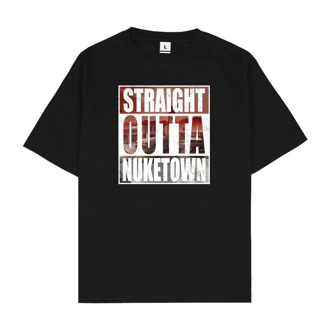 Tezzko Tezzko - Straight Outta Nuketown T-Shirt Oversize T-Shirt - Schwarz