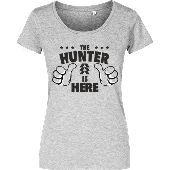 The Hunter is Here Damenshirt heather grey