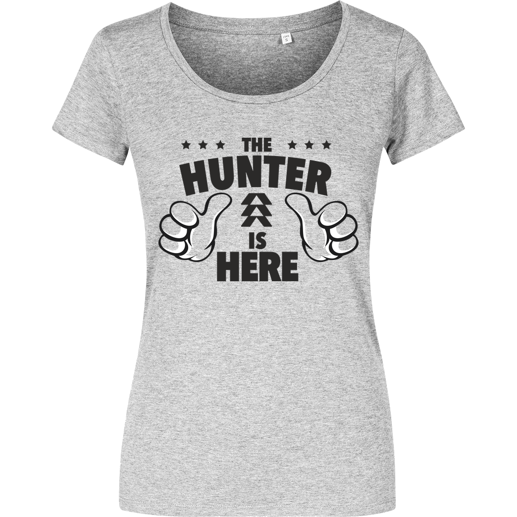 bjin94 The Hunter is Here T-Shirt Damenshirt heather grey