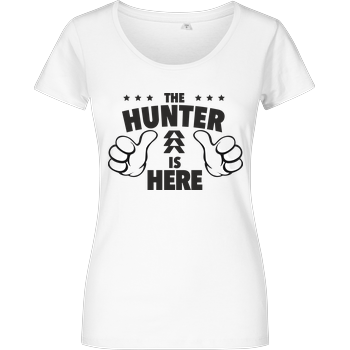 The Hunter is Here Damenshirt weiss