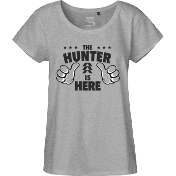 The Hunter is Here Fairtrade Loose Fit Girlie - heather grey