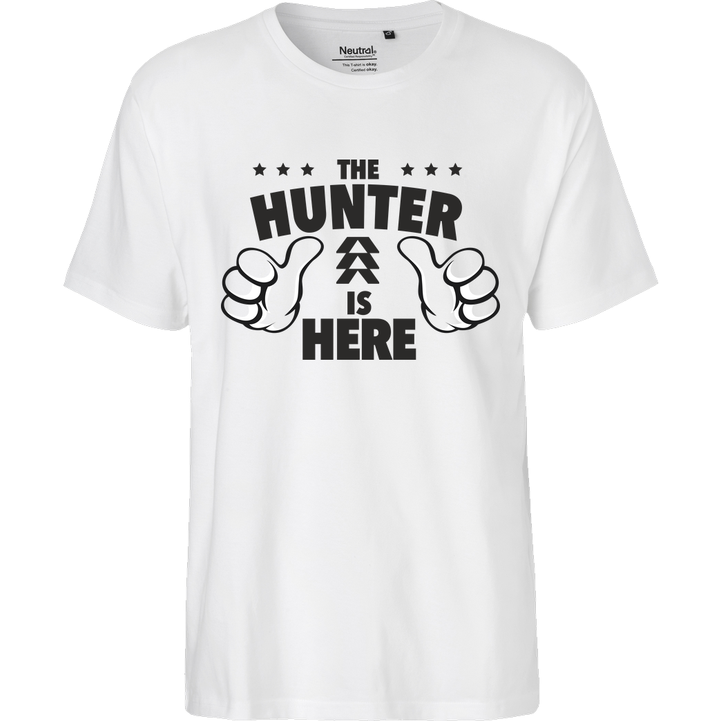bjin94 The Hunter is Here T-Shirt Fairtrade T-Shirt - weiß