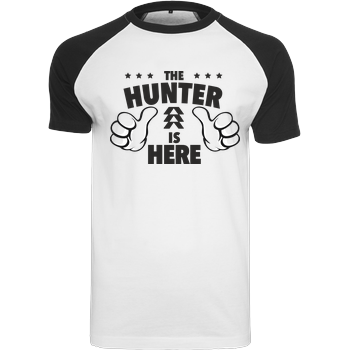 The Hunter is Here Raglan-Shirt weiß
