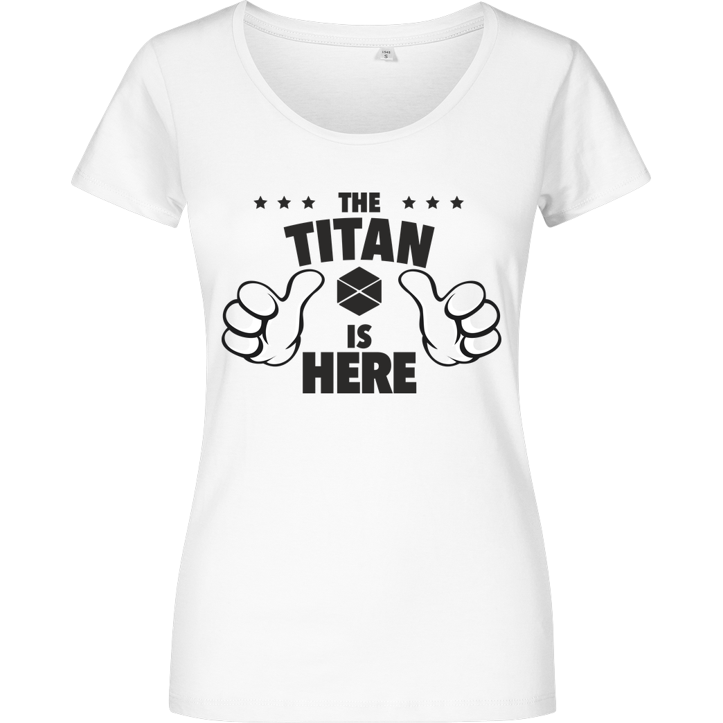 bjin94 The Titan is Here T-Shirt Damenshirt weiss