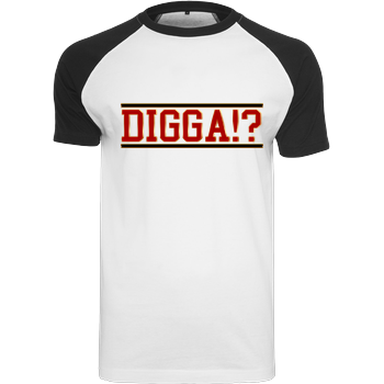 TheSnackzTV - Digga rot Raglan-Shirt weiß