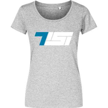 Tisi - Logo Damenshirt heather grey