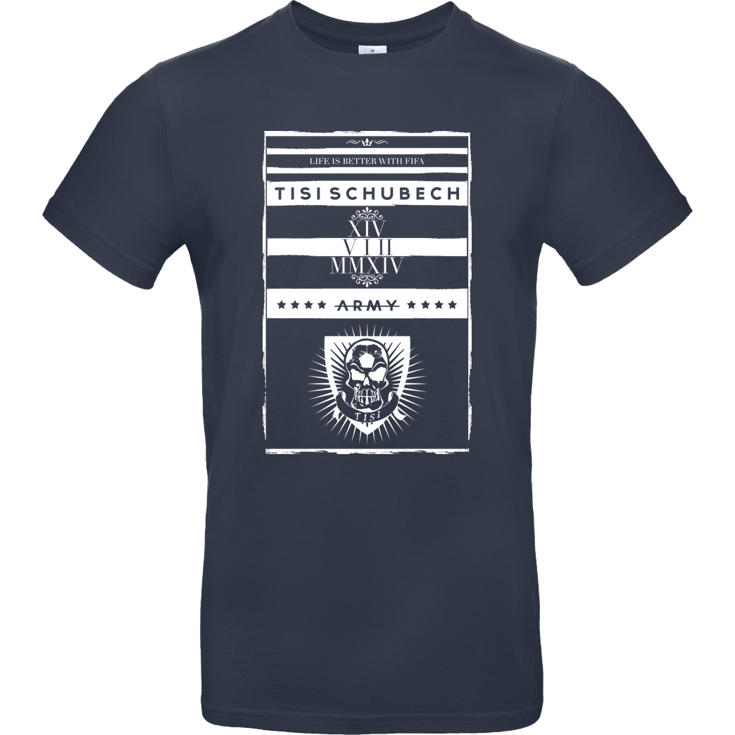 TisiSchubecH TisiSchubecH - Skull Logo T-Shirt B&C EXACT 190 - Navy