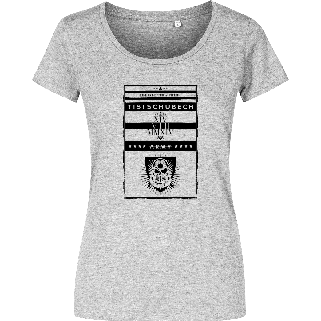 TisiSchubecH TisiSchubecH - Skull Logo T-Shirt Damenshirt heather grey