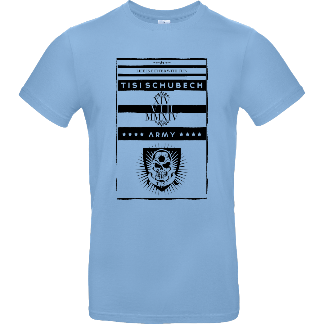 TisiSchubecH TisiSchubecH - Skull Logo T-Shirt B&C EXACT 190 - Hellblau