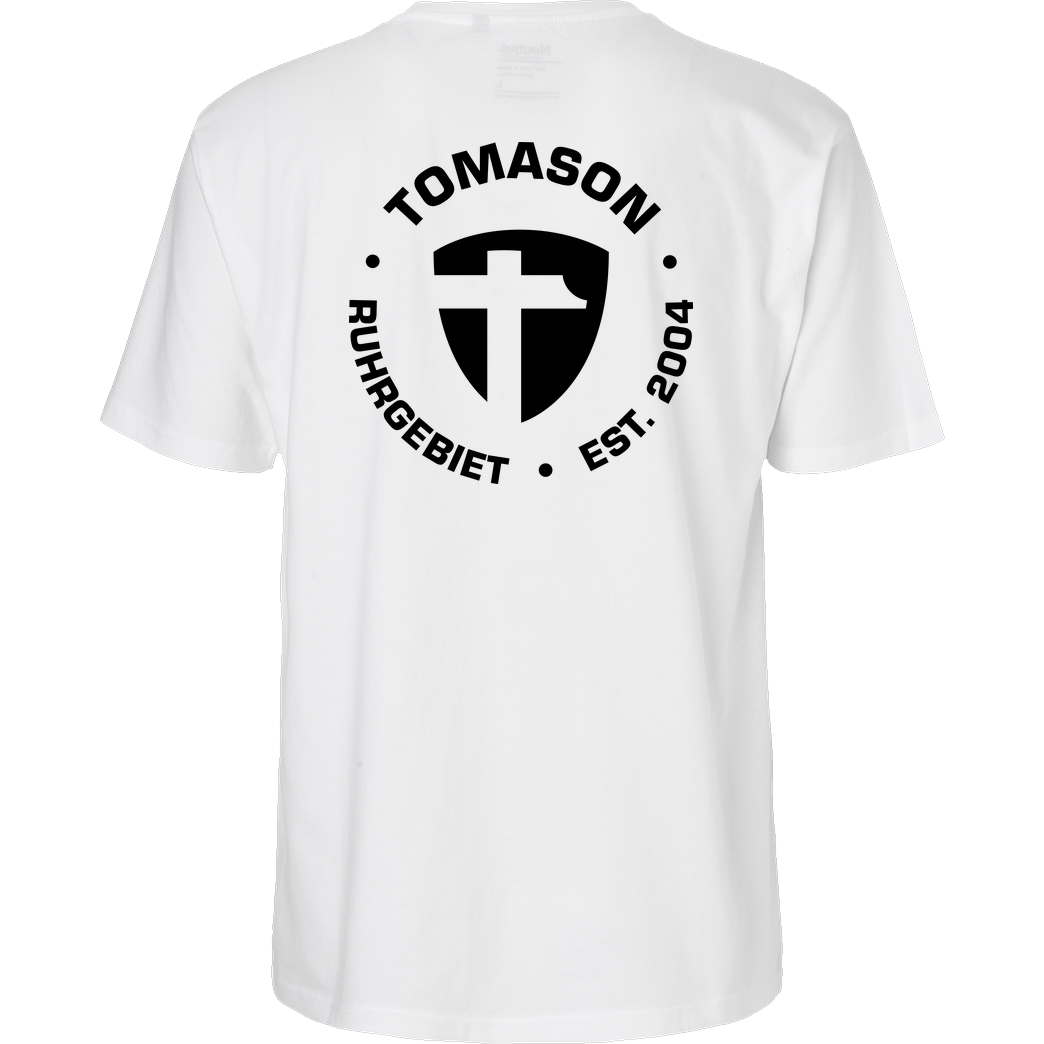 Tomason Tomason - Logo rund T-Shirt Fairtrade T-Shirt - weiß