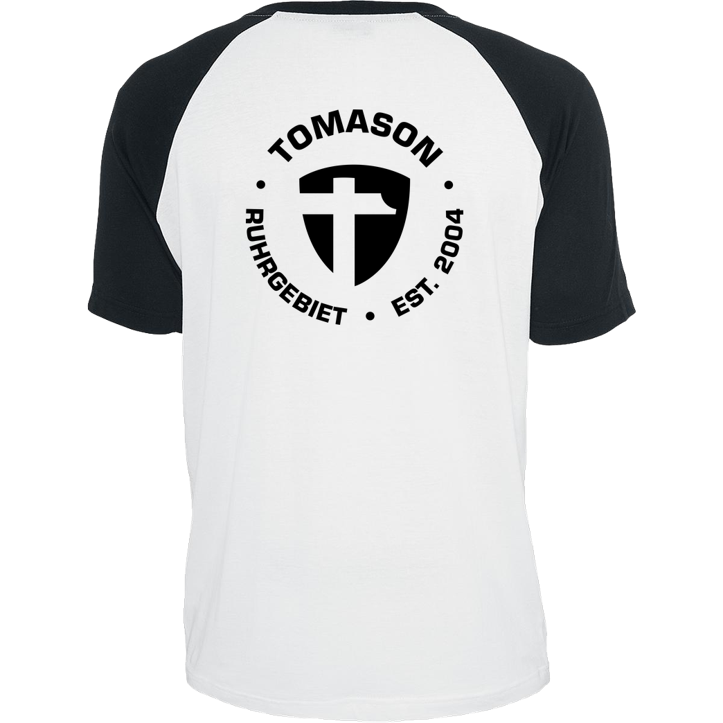 Tomason Tomason - Logo rund T-Shirt Raglan-Shirt weiß