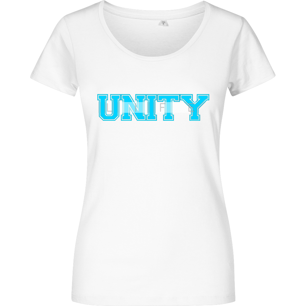 ScriptOase Unity-Life - College Logo T-Shirt Damenshirt weiss