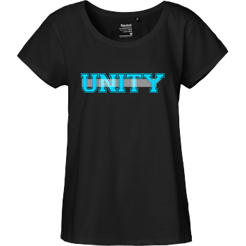 Unity-Life - College Logo Fairtrade Loose Fit Girlie - schwarz