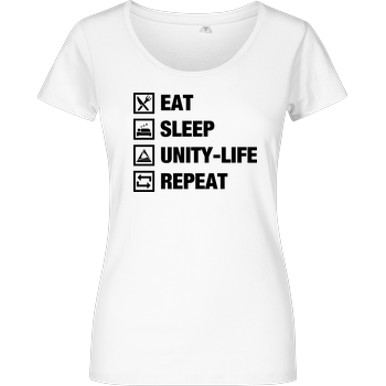 Unity-Life - Eat, Sleep, Repeat Damenshirt weiss