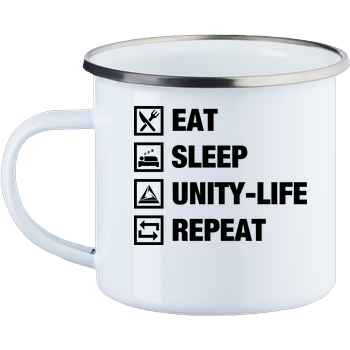 Unity-Life - Eat, Sleep, Repeat Emaille Tasse