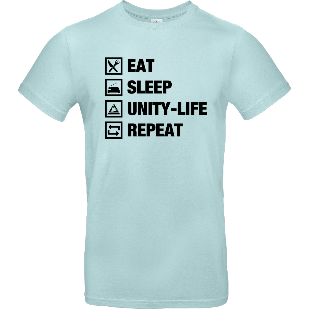 ScriptOase Unity-Life - Eat, Sleep, Repeat T-Shirt B&C EXACT 190 - Mint