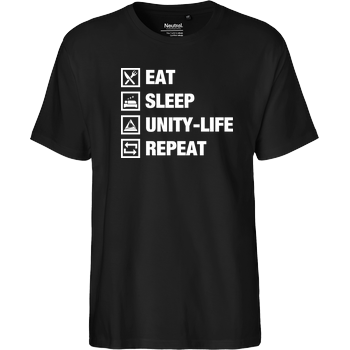 Unity-Life - Eat, Sleep, Repeat Fairtrade T-Shirt - schwarz