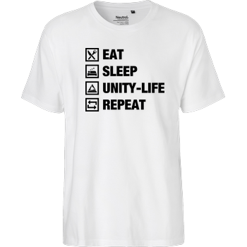 Unity-Life - Eat, Sleep, Repeat Fairtrade T-Shirt - weiß