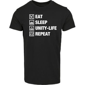 Unity-Life - Eat, Sleep, Repeat Hausmarke T-Shirt  - Schwarz