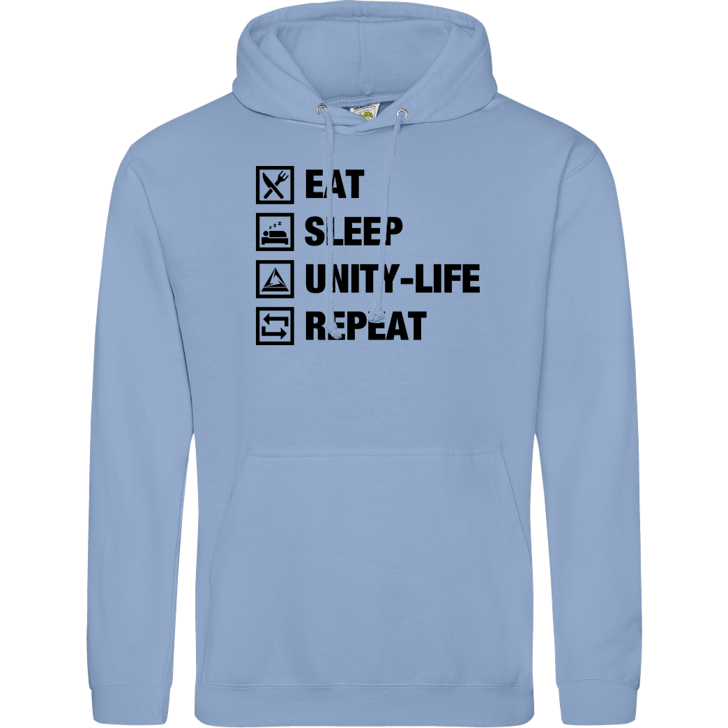 ScriptOase Unity-Life - Eat, Sleep, Repeat Sweatshirt JH Hoodie - Hellblau