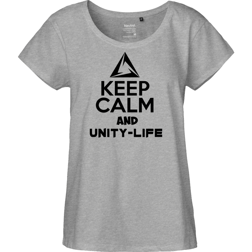 ScriptOase Unity-Life - Keep Calm T-Shirt Fairtrade Loose Fit Girlie - heather grey