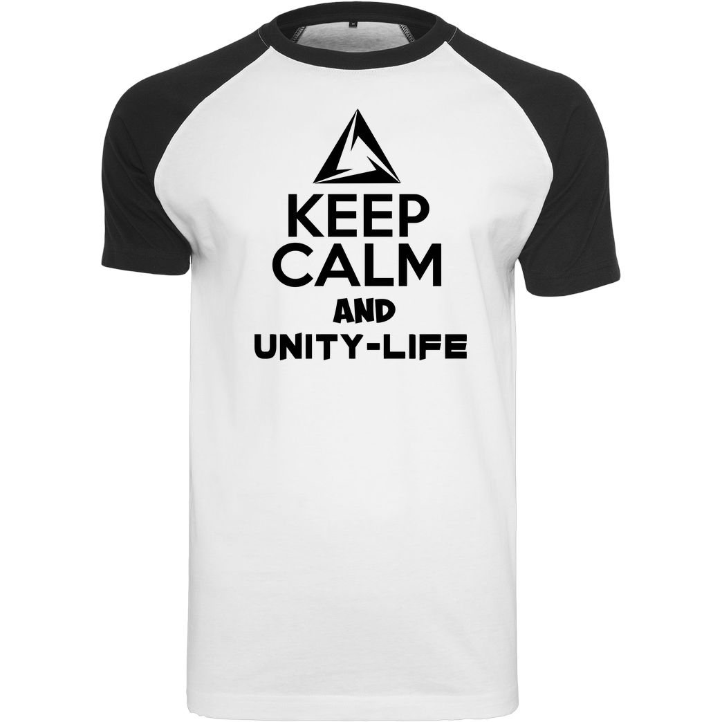 ScriptOase Unity-Life - Keep Calm T-Shirt Raglan-Shirt weiß