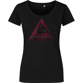 Unity-Life - Logo burgundy Damenshirt schwarz