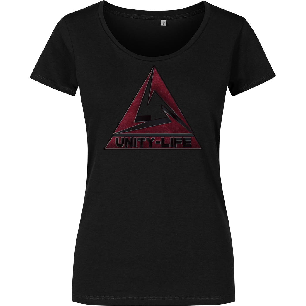 ScriptOase Unity-Life - Logo burgundy T-Shirt Damenshirt schwarz