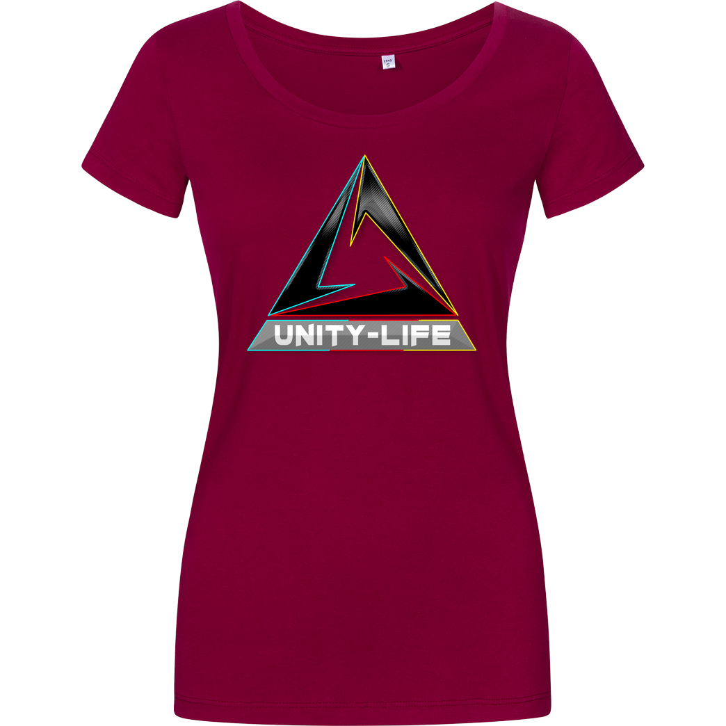 ScriptOase Unity-Life - Logo tricolor T-Shirt Damenshirt berry
