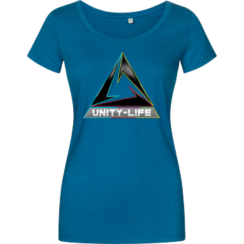 Unity-Life - Logo tricolor Damenshirt petrol