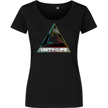 Unity-Life - Logo tricolor Damenshirt schwarz