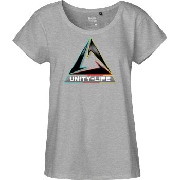 Unity-Life - Logo tricolor Fairtrade Loose Fit Girlie - heather grey