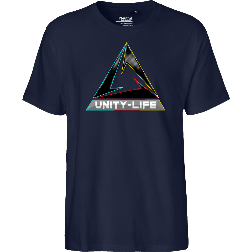ScriptOase Unity-Life - Logo tricolor T-Shirt Fairtrade T-Shirt - navy