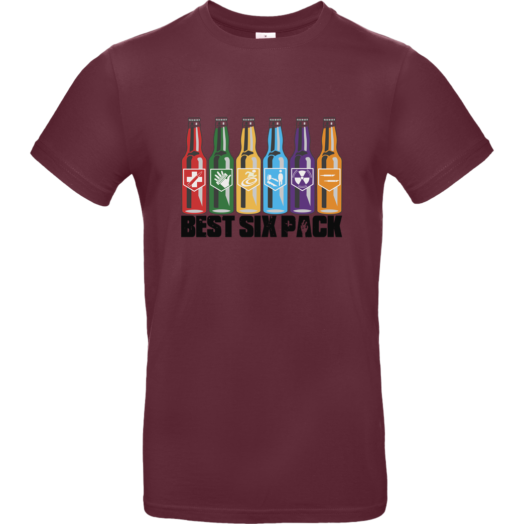 veKtik veKtik - Best Six Pack T-Shirt B&C EXACT 190 - Bordeaux