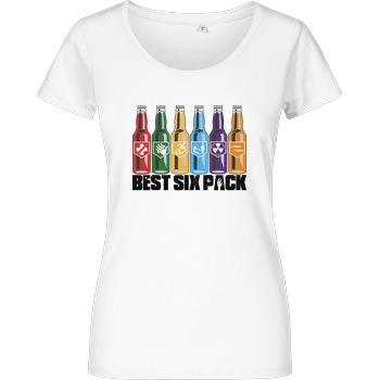 veKtik - Best Six Pack Damenshirt weiss