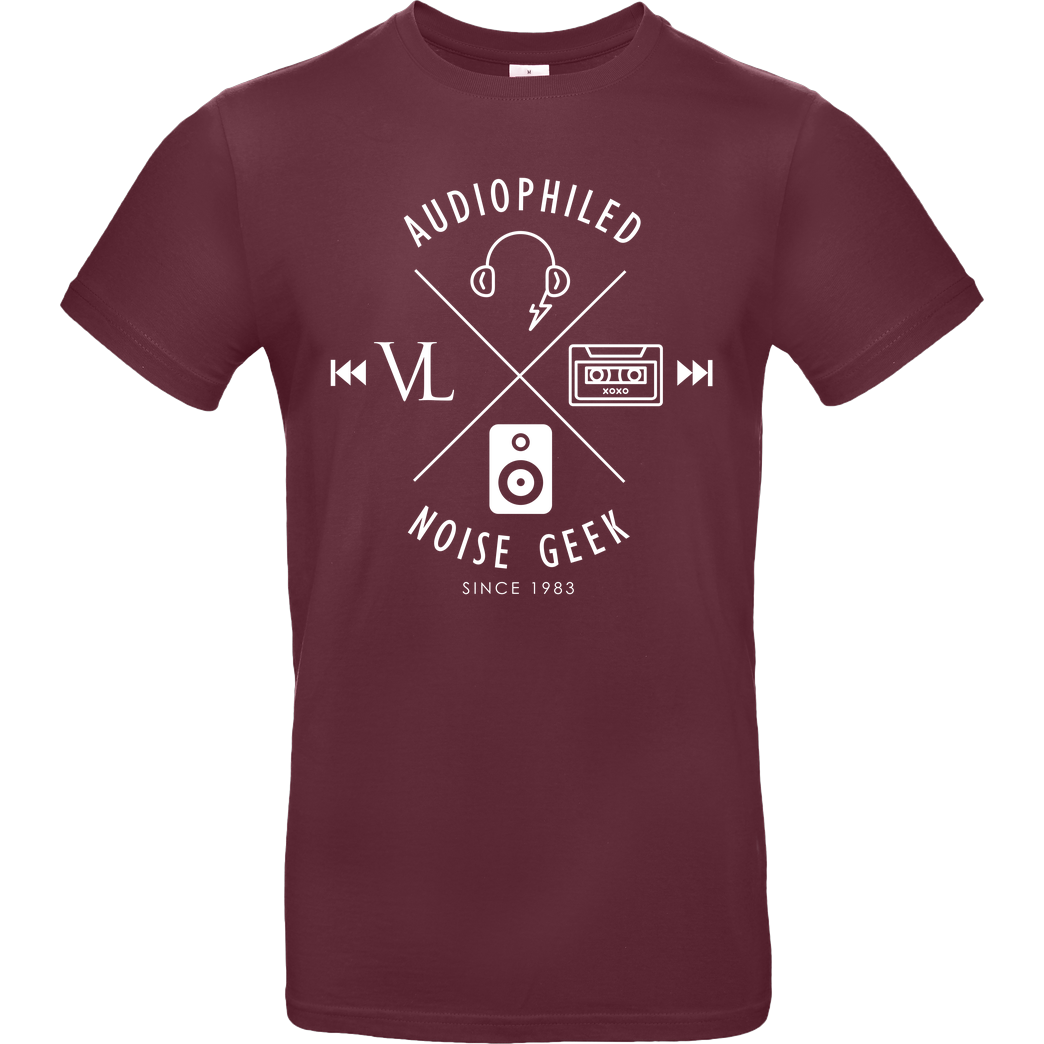 Vincent Lee Vincent Lee Music - Audiophiled weiss T-Shirt B&C EXACT 190 - Bordeaux