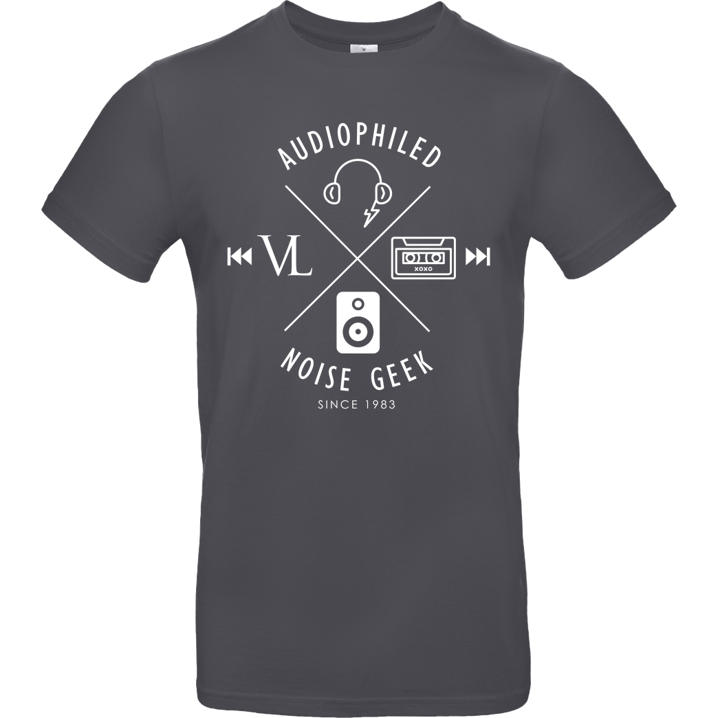 Vincent Lee Vincent Lee Music - Audiophiled weiss T-Shirt B&C EXACT 190 - Dark Grey