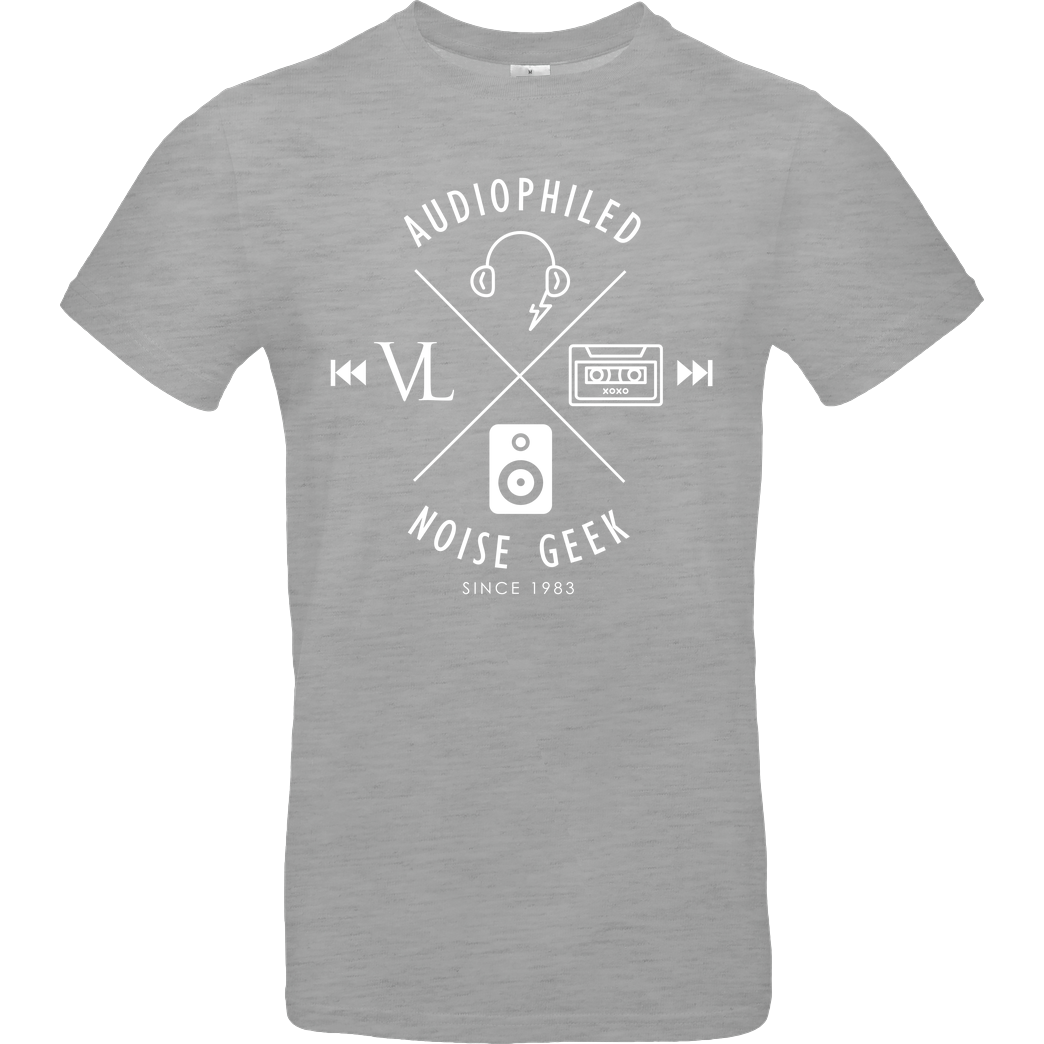 Vincent Lee Vincent Lee Music - Audiophiled weiss T-Shirt B&C EXACT 190 - heather grey