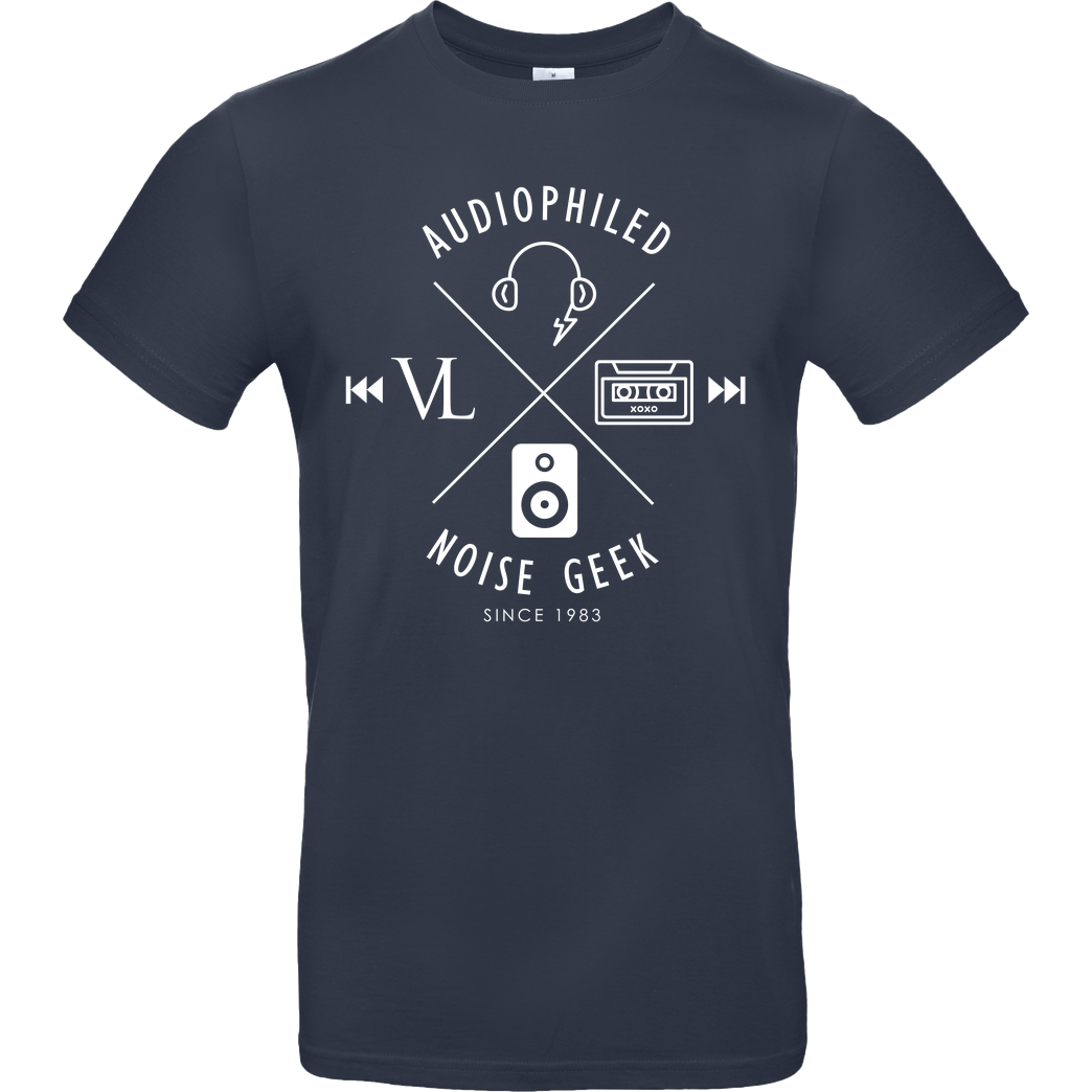Vincent Lee Vincent Lee Music - Audiophiled weiss T-Shirt B&C EXACT 190 - Navy