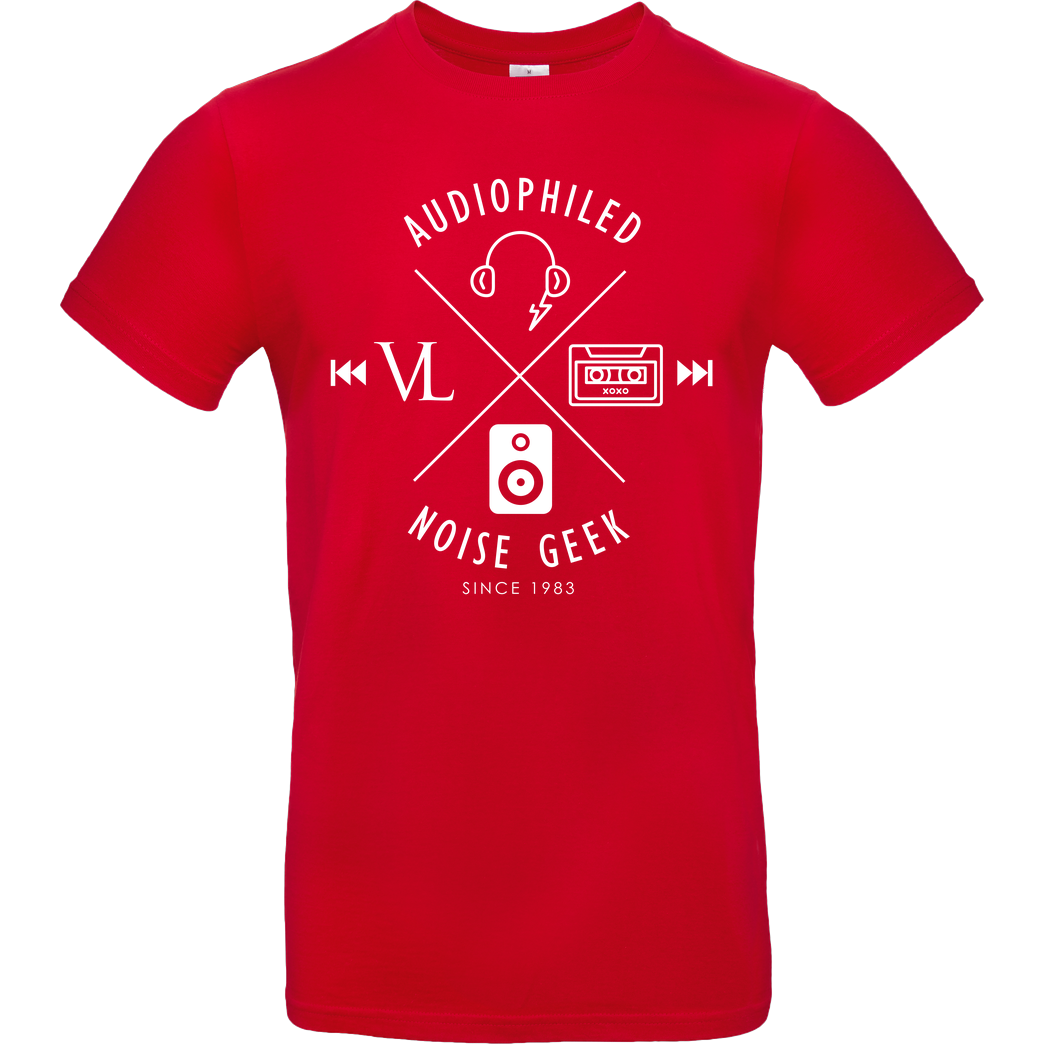 Vincent Lee Vincent Lee Music - Audiophiled weiss T-Shirt B&C EXACT 190 - Rot