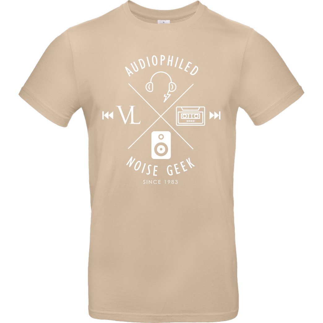 Vincent Lee Vincent Lee Music - Audiophiled weiss T-Shirt B&C EXACT 190 - Sand