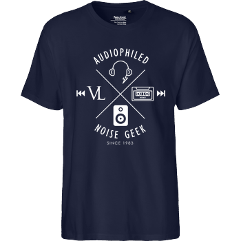 Vincent Lee Music - Audiophiled weiss Fairtrade T-Shirt - navy