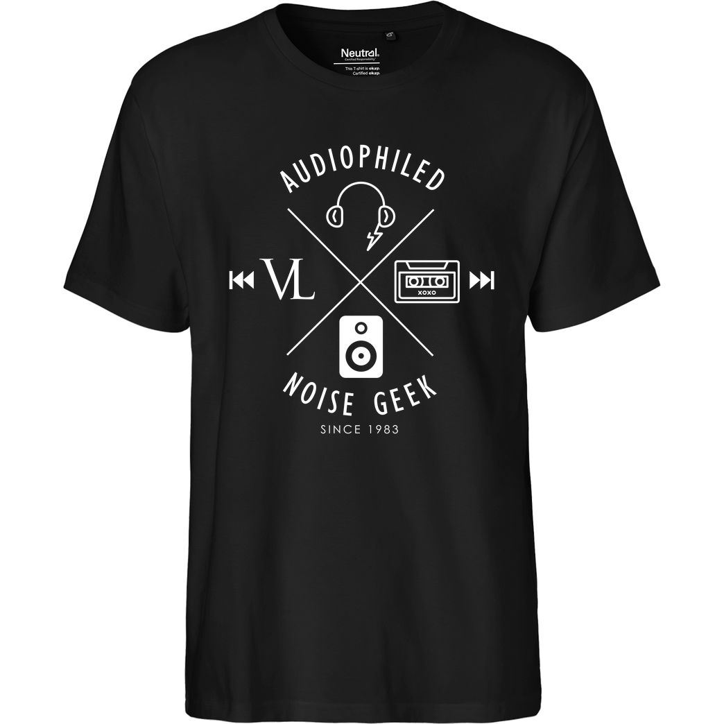 Vincent Lee Vincent Lee Music - Audiophiled weiss T-Shirt Fairtrade T-Shirt - schwarz
