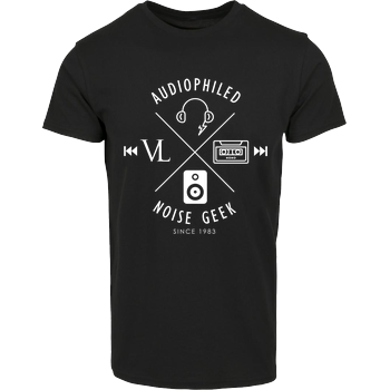 Vincent Lee Music - Audiophiled weiss Hausmarke T-Shirt  - Schwarz