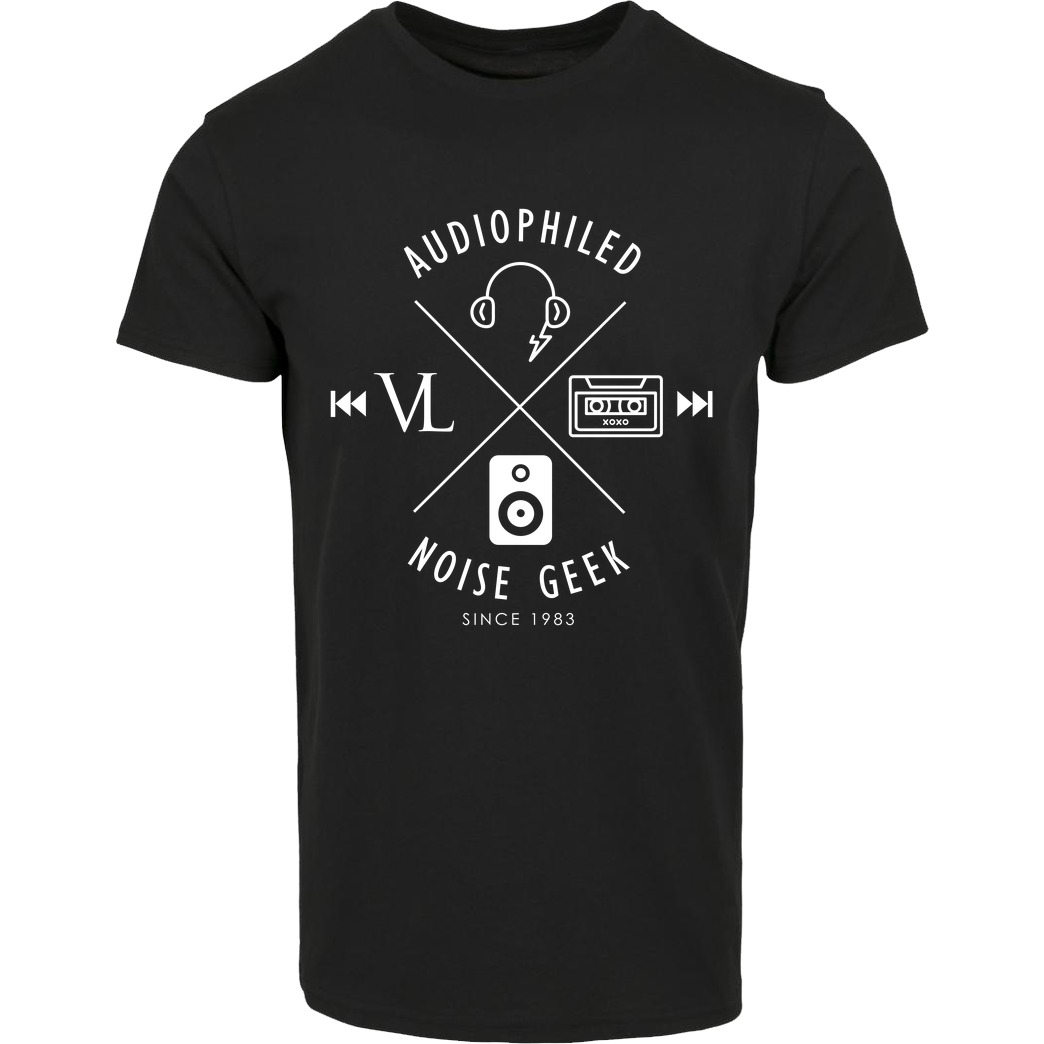 Vincent Lee Vincent Lee Music - Audiophiled weiss T-Shirt Hausmarke T-Shirt  - Schwarz