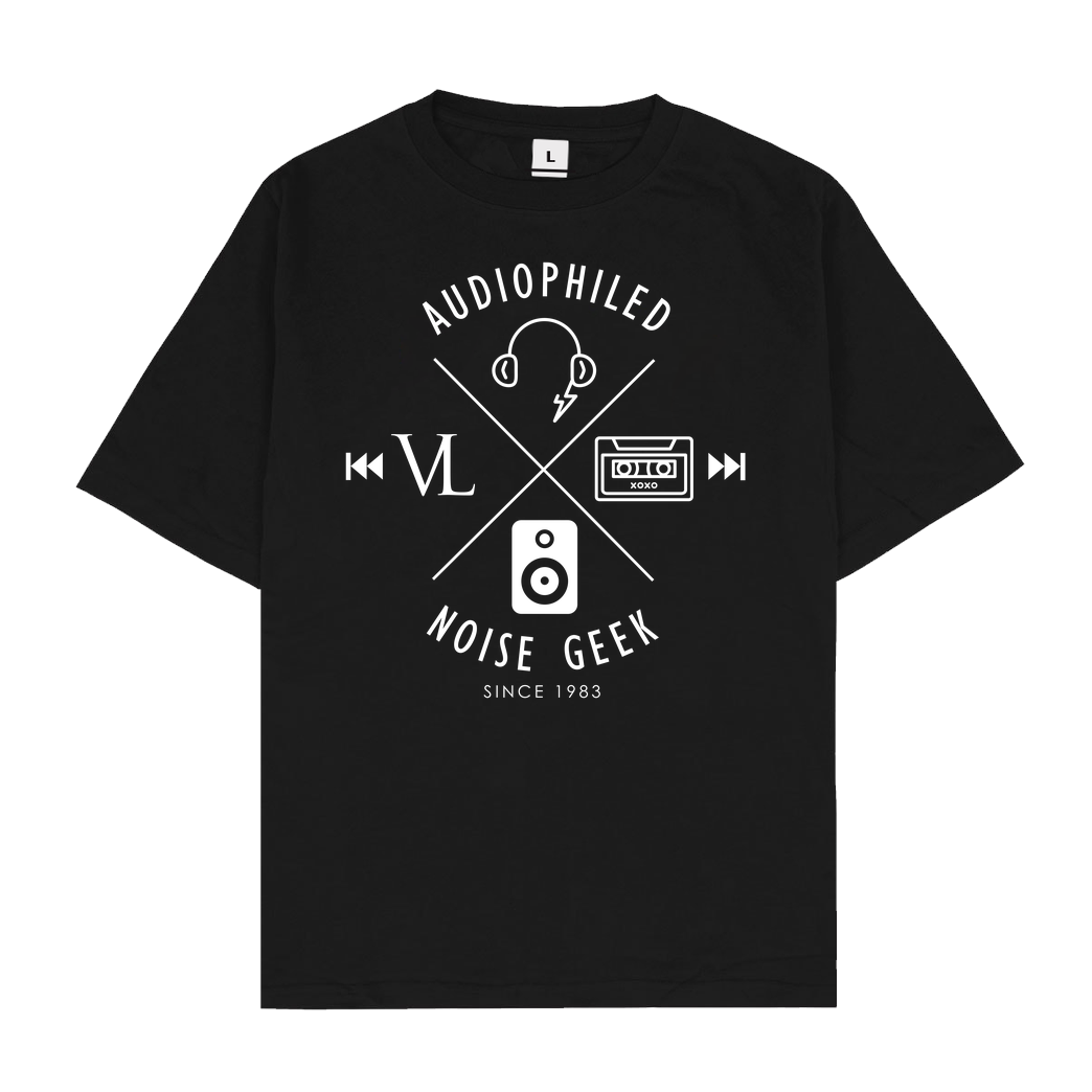 Vincent Lee Vincent Lee Music - Audiophiled weiss T-Shirt Oversize T-Shirt - Schwarz