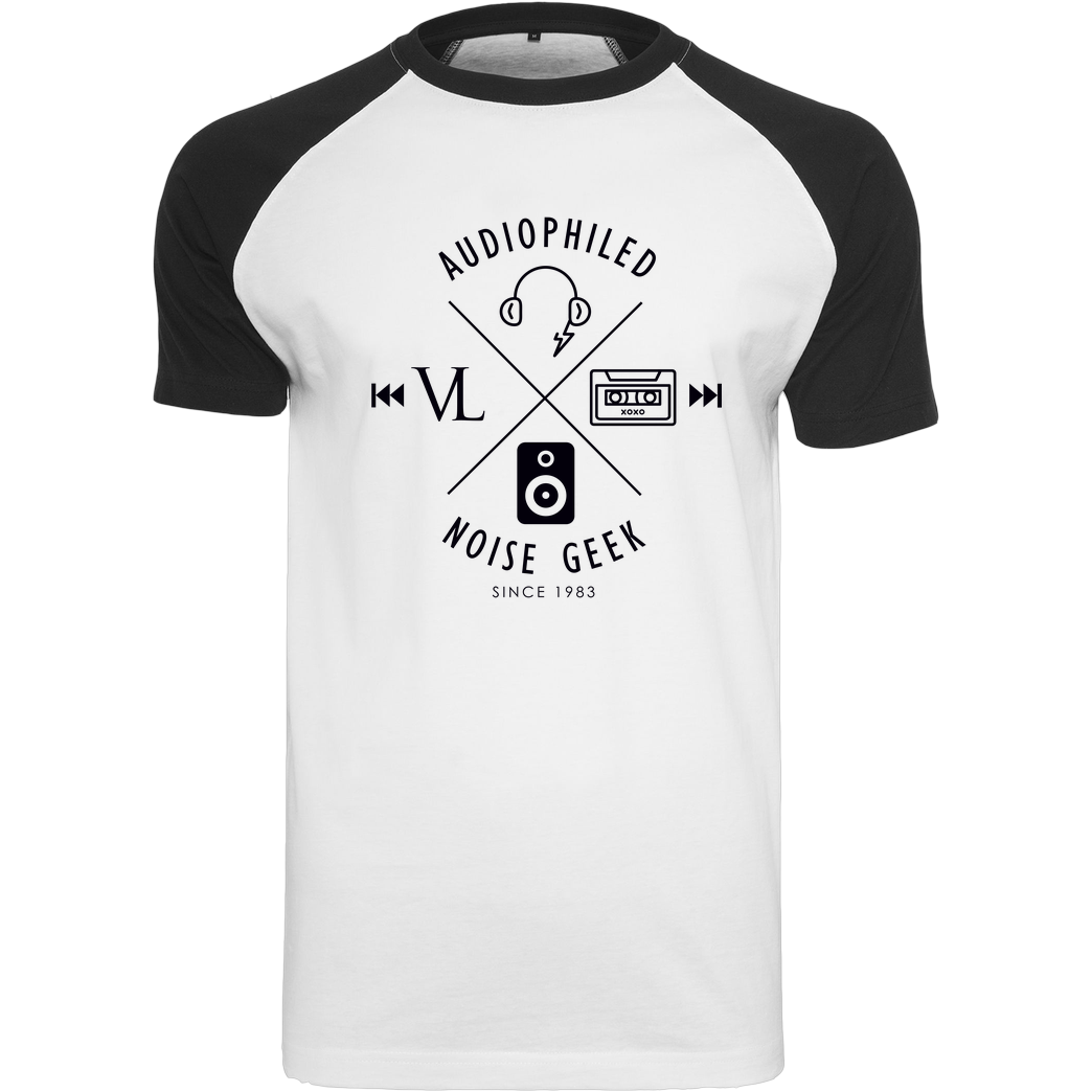 Vincent Lee Vincent Lee Music - Audiophiled T-Shirt Raglan-Shirt weiß