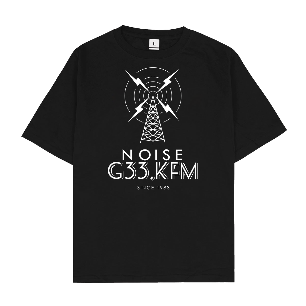 Vincent Lee Vincent Lee Music - NOISEG33K weiss T-Shirt Oversize T-Shirt - Schwarz