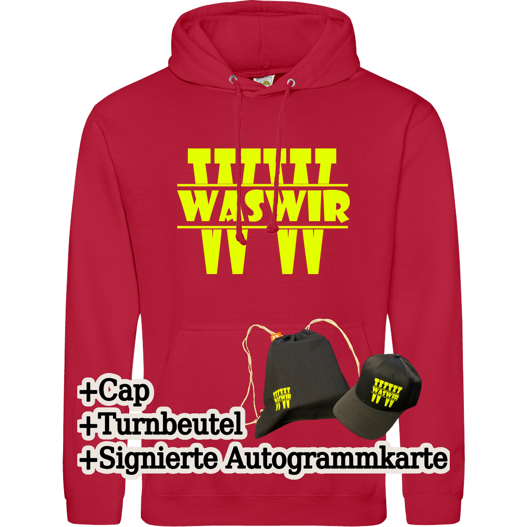 WASWIR WASWIR - Bundle - Logo Neongelb Sweatshirt JH Hoodie - Rot